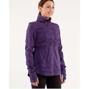 Lululemon Inner Peace Jacket Purple Concord Grape Size 6 Reversible‎ Full Zip